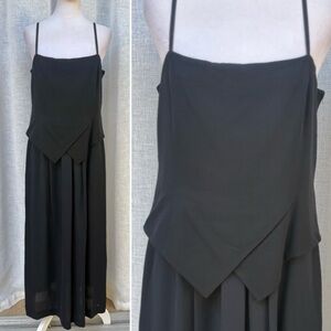 MANI by Giorgio Armani black midi spaghetti straps cocktail dress